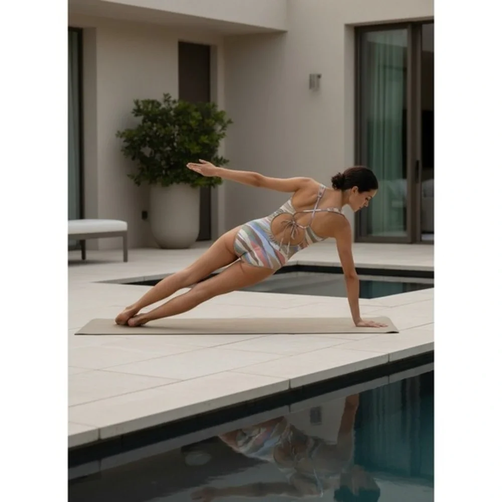 Becca‎ Rebecca Virtue Londyn Ring One Piece Swimsuit Canyon View Small Metallic